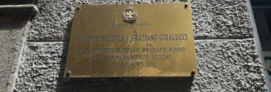 Targa cerimonia Graziano Giralucci Giuseppe Mazzola vittime di via Zabarella 380 ant